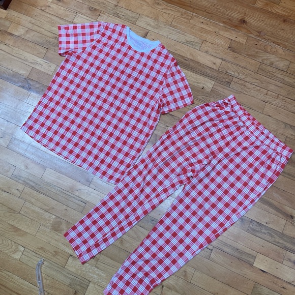 Coco Moon Hawaii like new Men’s pajama set ‘ula’ula red palaka bamboo, Large - Picture 3 of 9